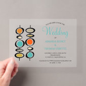 Invitations En Acrylique Cercles Abstraits Funky Mariage Mid-Siècle (In situ (ordinateur de poche))
