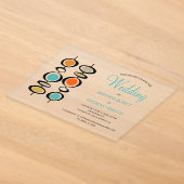 Invitations En Acrylique Cercles Abstraits Funky Mariage Mid-Siècle (Poser)