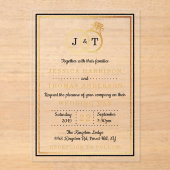 Invitations En Acrylique Cercles Mariages Chic Faux Gold Foil (Recto)