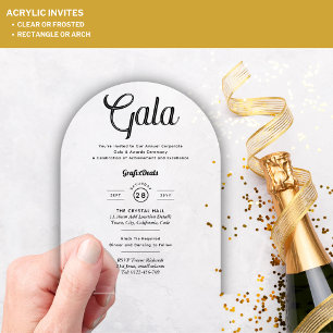 Invitations En Acrylique Cérémonie de gala d'entreprise claire en acrylique
