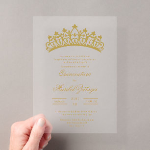 Invitations En Acrylique Cérémonie de Quinceañera en acrylique clair