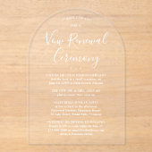 Invitations En Acrylique Cérémonie de renouvellement Vow Sequel Célébration (Recto)