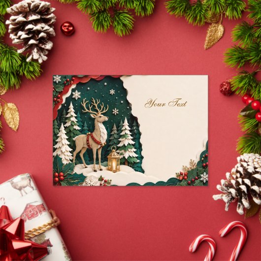 Invitations En Acrylique Cerf de Noël Forest Frame (Insitu (vacances))