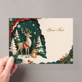 Invitations En Acrylique Cerf de Noël Forest Frame (In situ (ordinateur de poche))