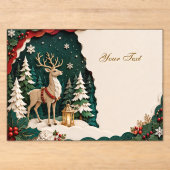 Invitations En Acrylique Cerf de Noël Forest Frame (Recto)