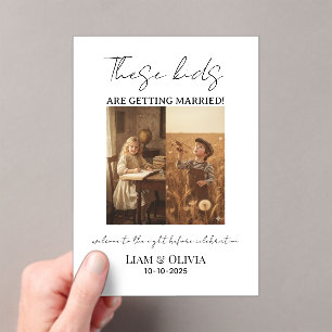 Invitations En Acrylique Ces enfants se marient la veille