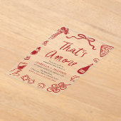 Invitations En Acrylique C'est Amore Whimsical Italian Engagement Party (Poser)