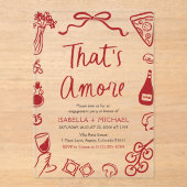 Invitations En Acrylique C'est Amore Whimsical Italian Engagement Party (Recto)