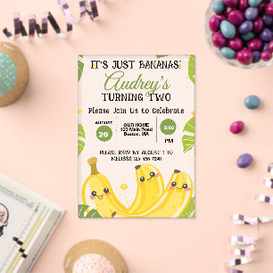 Invitations En Acrylique C'est juste des bananes Jaune Anniversaire Tout Âg