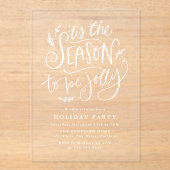 Invitations En Acrylique 'C'est la saison d'être Jolly Holiday Party (Recto)