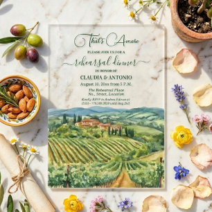 Invitations En Acrylique C'est l'Amore Dîner de répétition du vignoble ital