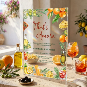 Invitations En Acrylique C'est l'Amour Fête de Fiançailles Citrus Italien