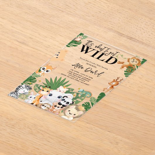 Invitations En Acrylique C'est sur le point d'obtenir Wild Safari Jungle Ba (Poser)
