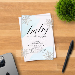 Invitations En Acrylique C'est un Baby shower d'aquarelle bleu extérieur fr