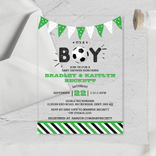 Invitations En Acrylique C'est un garçon ! Baby Shower Co-ed sur le thème d