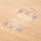Invitations En Acrylique c'est une douce fille baby shower boho floral bota (Poser)