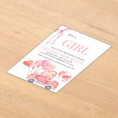 Invitations En Acrylique C'est une fille ! (Poser)