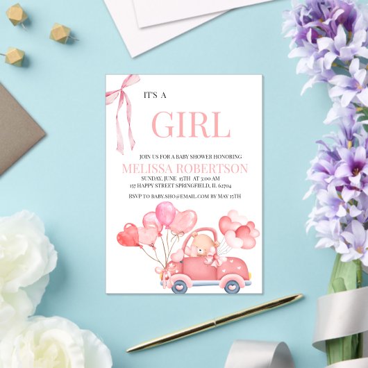 Invitations En Acrylique C'est une fille ! (Insitu (Mariage))