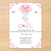 Invitations En Acrylique c'est une fille.douceur bébé (Recto)