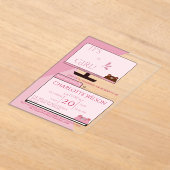Invitations En Acrylique C'est une fille ! Ours mignon Écran d'ordinateur B (Poser)