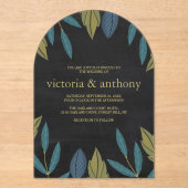 Invitations En Acrylique Chalkboard Leaf Wedding (Recto)