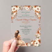 Invitations En Acrylique Champagne Beige Boho Quinceañera (In situ (ordinateur de poche))
