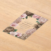 Invitations En Acrylique Champagne Blush, Oyster Pink & Latte Beige Wedding (Poser)