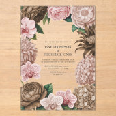 Invitations En Acrylique Champagne Blush, Oyster Pink & Latte Beige Wedding (Recto)