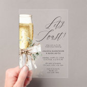 Invitations En Acrylique Champagne Let's Toast Winter Bridal Shower (In situ (ordinateur de poche))