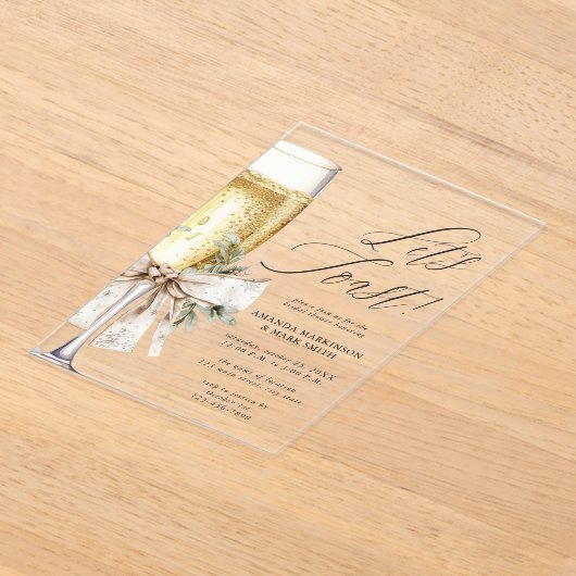 Invitations En Acrylique Champagne Let's Toast Winter Bridal Shower (Poser)