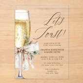Invitations En Acrylique Champagne Let's Toast Winter Bridal Shower (Recto)