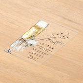 Invitations En Acrylique Champagne Let's Toast Winter Engagement (Poser)