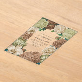 Invitations En Acrylique Champagne Mist, Willow Sage & Pebble Taupe Wedding (Poser)
