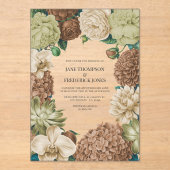 Invitations En Acrylique Champagne Mist, Willow Sage & Pebble Taupe Wedding (Recto)