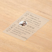 Invitations En Acrylique Champagne moderne Tonal Mariage virtuel, photo (Poser)