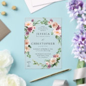 Invitations En Acrylique Champagne & Pink Floral 2 Mariage (Insitu (Mariage))