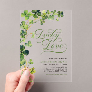 Invitations En Acrylique Chanceux en amour : la Saint-Patrick entre amies
