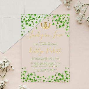 Invitations En Acrylique Chanceux en amour Mariage Saint-Patrick