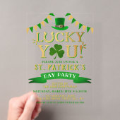 Invitations En Acrylique Chanceux vous ! Soirée de la Saint-Patrick (In situ (ordinateur de poche))