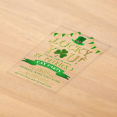 Invitations En Acrylique Chanceux vous ! Soirée de la Saint-Patrick (Poser)