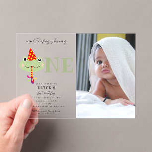 Invitations En Acrylique Chapeau de fête grenouille mignonne pour enfants,