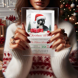 Invitations En Acrylique Chapeau de Père Noël de chat sarcastique drôle pou