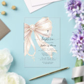 Invitations En Acrylique Chapelet de perles Arc Baptême (Insitu (Mariage))