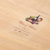 Invitations En Acrylique Charcuterie Commission Vin et Fromage (Poser)