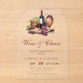 Invitations En Acrylique Charcuterie Commission Vin et Fromage (Recto)
