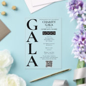 Invitations En Acrylique Charity Gala Fundraising Event QR Code Logo (Insitu (Mariage))