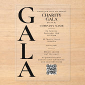 Invitations En Acrylique Charity Gala Template Fundraising Event QR Code (Recto)
