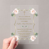 Invitations En Acrylique Charme Airy Greenery Rose Floral Confirmation (In situ (ordinateur de poche))