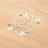 Invitations En Acrylique Charme Airy Greenery Rose Floral Confirmation (Poser)