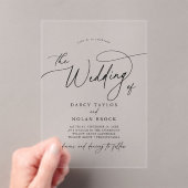 Invitations En Acrylique Charme élégant Noir Simple Boho Mariage moderne (In situ (ordinateur de poche))